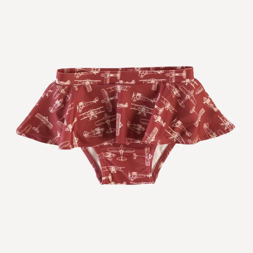 NIB/NWT Kate Quinn Scarlet Vintage Airplane Ruffle Swim Bottoms